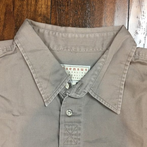 CONSENSUS Men’s Long-Sleeved Khaki Button Down Shirt Size XXL EUC Big & Tall - Picture 4 of 9